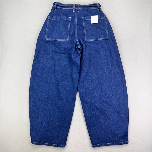 Vigoss Barell Leg Jeans Womens 5/27 Dark Wash Denim Belted Boho Retro - Picture 2 of 10